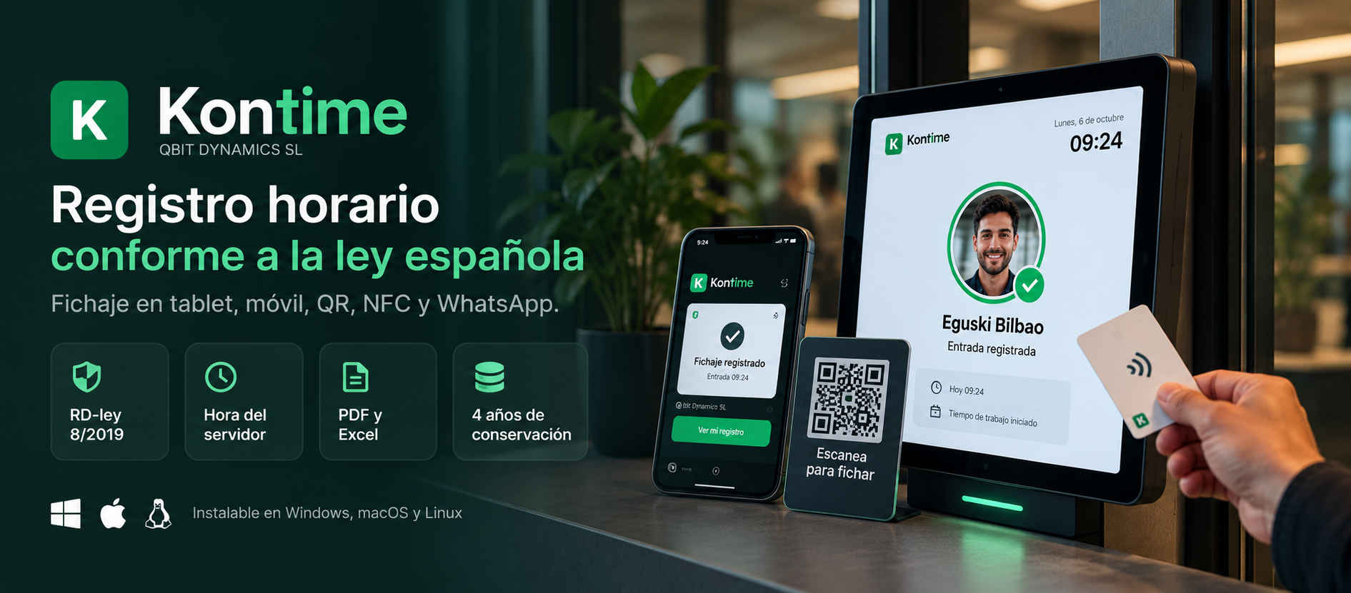 Kontime™ Registro Horario · RD-LEY 8/2019 